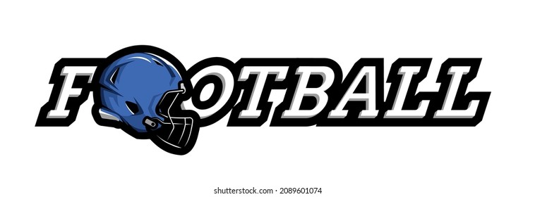 Player helmet on the background of the word football.