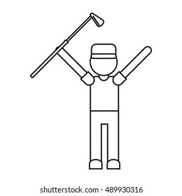 Player holding golf club design