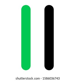Player Icon Design Green-Black Line style template logo and presentation part 2 Pause Button