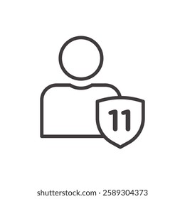 player icon isolated stroke in black color