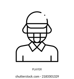 icono del reproductor. Signo de estilo lineal aislado en fondo blanco. Ilustración del vector