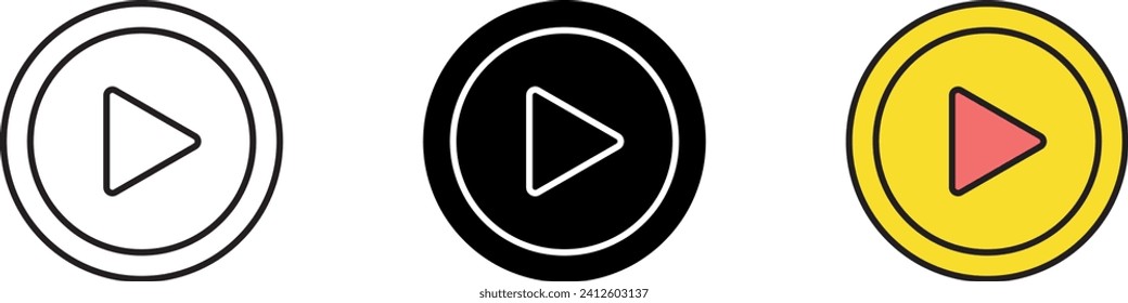 Player icon lined, isolated and colored version