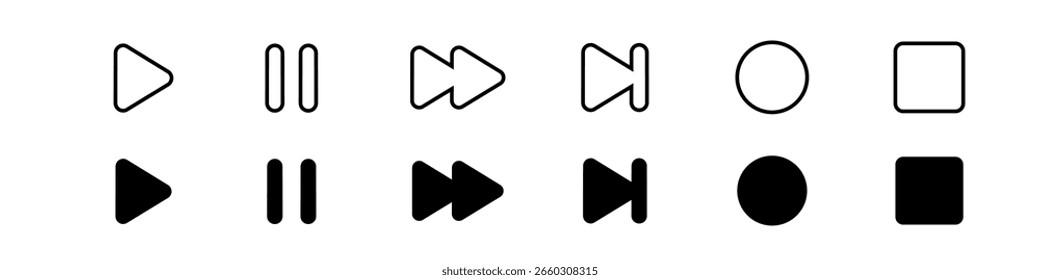 Player-Symbol. Symbolsatz für Media Player