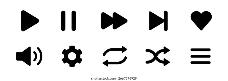 Icono del reproductor. Icono de interfaz de música