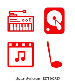 player icon set about melody, synthesizer, music and gramophone vector set