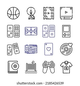 player Icon Set with line icons. Modern Thin Line Style. Suitable for Web and Mobile Icon. Vector illustration EPS 10.