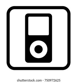 Player icon with square frame isolated illustration