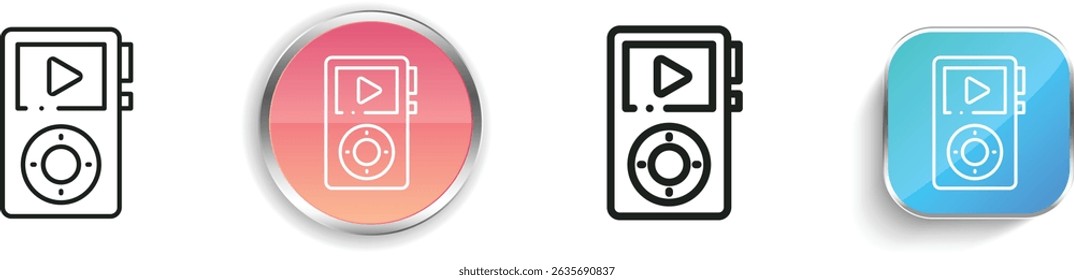 player icon. Thin Linear, Regular and Button Style Design Isolated On White Background