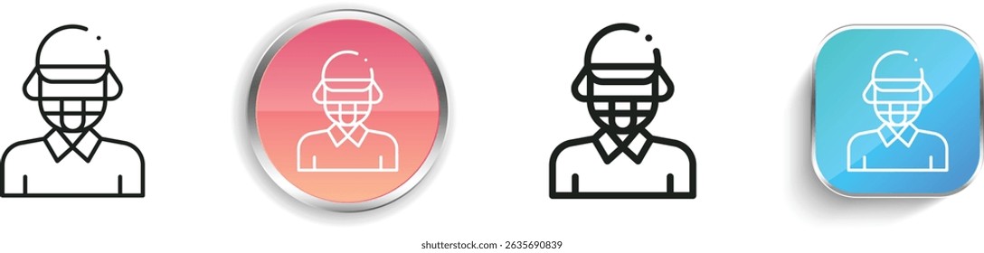player icon. Thin Linear, Regular and Button Style Design Isolated On White Background