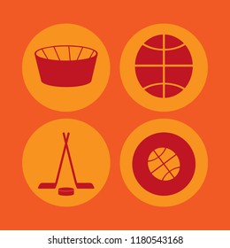 player icon. player vector icons set hockey, basketball ball and football stadium