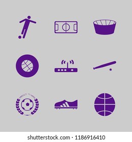 player icon. player vector icons set router, football player, baseball and basketball ball