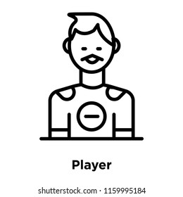 Player icon vector isolated on white background, Player transparent sign , line or linear sign, element design in outline style