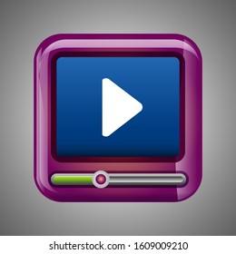 Player Icon vector. Multimedia symbol isolated for button design.