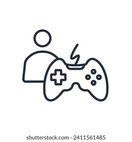 player icon. vector.Editable stroke.linear style sign for use web design,logo.Symbol illustration.