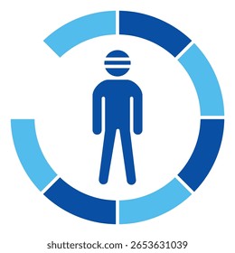 Player Icons In Blue Style, Vector Illustration
