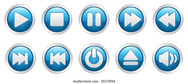 Player icons buttons (vector)
