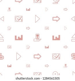 player icons pattern seamless white background. Included editable line play, mp player on hand, gramophone, equalizer, board game, eject button icons. player icons for web and mobile.