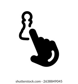 Player Interaction Icon with a Finger Touching a Pawn