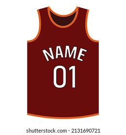 Vector de caricatura de iconos de la camiseta del jugador. Equipamiento de baloncesto. Elemento deportivo