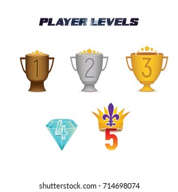 Player Levels from 1 to 5 useful in the gaming industry