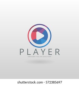 Player logo. Multicolored player logo template.