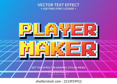 Player maker 3D editable text effect