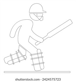 Player man icon vector line art eps