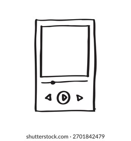 Jugador de teléfono móvil elemento de boceto