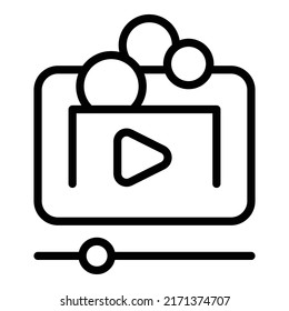 El jugador monetiza el vector de contorno de icono. Dinero del video. Negocio de bases de datos