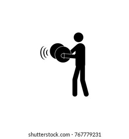 player in music Cymbal icon. Silhouette of a musician icon. Premium quality graphic design. Signs, outline symbols collection icon for websites, web design, mobile app on white background