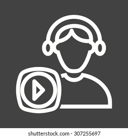 Player, music, design icon vector image. Can also be used for professionals. Suitable for web apps, mobile apps and print media.