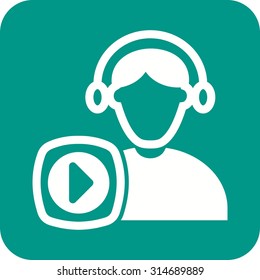 Player, music, design icon vector image. Can also be used for professionals. Suitable for web apps, mobile apps and print media.
