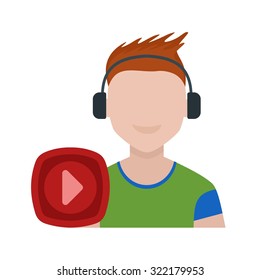 Player, music, design icon vector image. Can also be used for professionals. Suitable for web apps, mobile apps and print media.