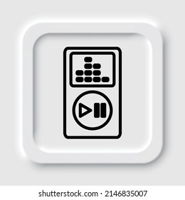 Icono musical simple del jugador. Diseño plano. Diseño de neutralismo.ai