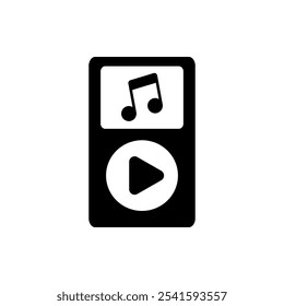 Reproductor musical icono simple. Diseño plano. El fondo blanco.ai