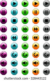 player navigation buttons set