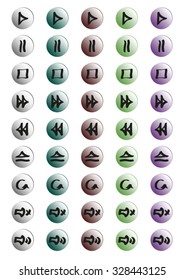 player navigation buttons set