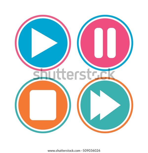 Player Navigation Icons Play Stop Pause Stock Vector (Royalty Free ...
