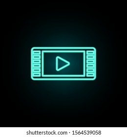 Player neon icon. Simple thin line, outline vector of web icons for ui and ux, website or mobile application