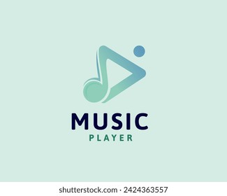 player not music media logo icon symbol design template illustration inspiration