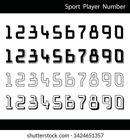 player number font  for sportswear