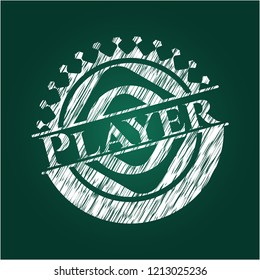 Player on chalkboard