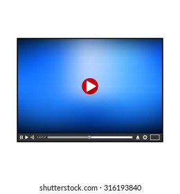 Player Online template. Video Player interface. Player isolated on white background. Vector illustration