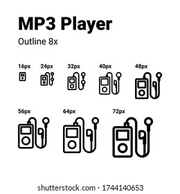 Player outline icon eight sizes