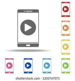 player in phone icon. Elements of web in multi color style icons. Simple icon for websites, web design, mobile app, info graphics