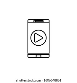 player in phone icon. Simple thin line, outline vector of web icons for ui and ux, website or mobile application