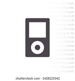 player phone vector icon 10 eps , Lorem ipsum Flat design