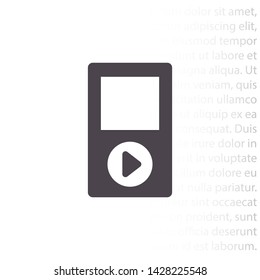 player phone vector icon 10 eps , Lorem ipsum Flat design