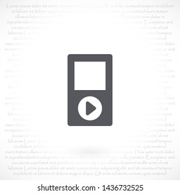 player phone vector icon 10 eps , Lorem ipsum Flat design