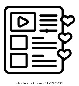 Vector de contorno de icono de reproducción del jugador. Datos de beneficios. Límite de base de datos